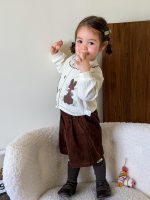 【73-120】トップスorパンツ 女の子 コーデュロイ ウサギ - 画像 (6)