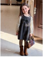【80-140】ワンピース インナー 女の子 チェック柄 リボン付き ガーリー - 画像 (7)