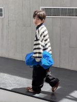 【100-170】トレーナー 男の子 配色 ボーダー柄 ゆったり カジュアル - 画像 (10)