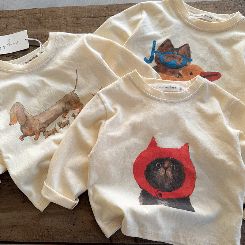 O1CN01MfdT7f1kOkMbAPsiO_2200709364674-0-cib.jpg 【90-140】長袖Tシャツ キッズ プリント トレンド 韓国風 - 画像 (1)