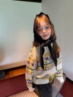 【100-160】ニットセーター 女の子 ジャカード柄 韓国風 クルーネック リラックス - 画像 (4)