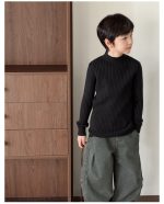 【90-160】ニットトップス 男の子 リブ編み 韓国風 あったか インナー - 画像 (35)