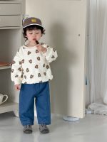 【73-100】パーカー クマ柄 ラウンドネック 長袖 男の子 - 画像 (3)