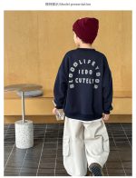 【90-160】トレーナー 男の子 英字プリント 裏起毛 合わせやすい - 画像 (4)