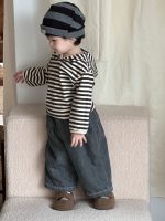 【73-110】アウター パーカー フード付き ストライブ 厚手 秋冬 男の子 - 画像 (2)