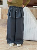 【100-170】パンツ 女の子 レイヤード 無地 おしゃれ - 画像 (3)