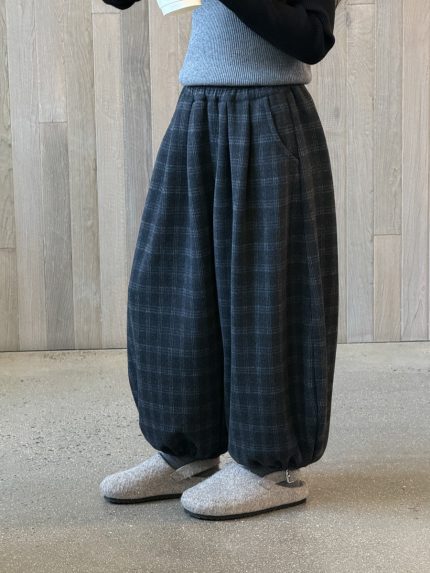 【100-170】パンツ 女の子 チェック柄 レトロ ゴムすそパンツ