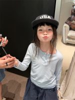【100-160】長袖Tシャツ 女の子 チュール 切り替え 無地 - 画像 (6)