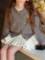 【90-150】カーディガンorスカート 女の子 おしゃれ ふんわり ビーズ付き - 画像 (13)