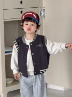 【73-110】ベスト パーカー 配色 ストライブ 長袖 プリント 男の子 - 画像 (4)