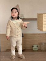 【73-110】カーディガン トップス レギンス ニット 折り襟 女の子