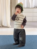 【73-110】ベスト Tシャツ ズボン ニット 配色 カジュアル 男の子
