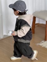 【73-110】ベスト パーカー 配色 フード付き プリント カジュアル 男の子 - 画像 (3)