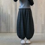 【100-170】パンツ 女の子 チェック柄 レトロ ゴムすそパンツ - 画像 (7)