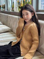 【100-170】カーディガン 女の子 無地 ニット 韓国風 - 画像 (5)