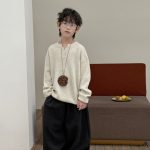 【90-160】セーター ズボン ニット Vネック 長袖 ゆったり 無地 男の子 - 画像 (7)