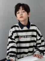 【100-170】トレーナー 男の子 配色 ボーダー柄 ゆったり カジュアル - 画像 (7)