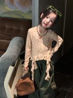 【100-160】長袖Tシャツ 女の子 おしゃれ 花柄 フリンジデザイン - 画像 (6)