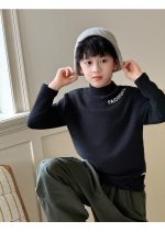 【100-160】長袖トップス 男の子 英字刺繍 モックネック 着回しやすい - 画像 (8)