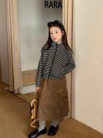 【100-170】アウター 女の子 ボーダー柄 スタンドカラー ファスナー - 画像 (5)
