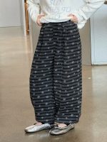 【100-170】パンツ 女の子 星プリント ボーダー柄 カジュアル - 画像 (2)
