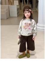 【80-140】トレーナーor8分丈パンツ 女の子 コーデュロイ 花柄 くまモチーフ - 画像 (10)
