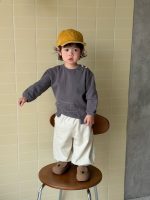 【73-110】パーカー ラウンドネック 長袖 ボタン付き 男の子 - 画像 (5)