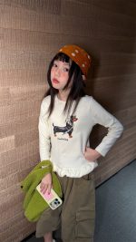 【100-160】長袖Tシャツ 女の子 韓国風 フリル付き 合わせやすい - 画像 (22)