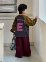 【90-150】長袖Tシャツ 男の子 配色 ストリート レタリングプリント - 画像 (3)