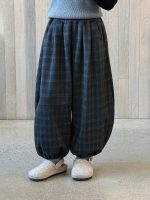 【100-170】パンツ 女の子 チェック柄 レトロ ゴムすそパンツ - 画像 (4)