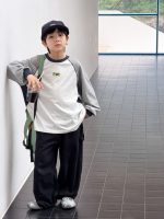【100-170】長袖Tシャツ 男の子 配色クルーネック 着回しやすい カジュアル - 画像 (10)