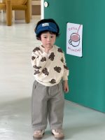 【73-100】パーカー 長袖 韓国風 クマ柄 カジュアル 男の子