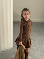 【90-140】長袖 インナー 女の子 フリルカラー やわらか素材 - 画像 (7)