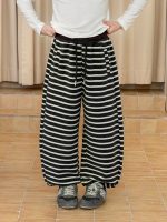 【100-170】パンツ 女の子 ボーダー柄 カジュアル 韓国風 - 画像 (4)