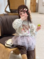 【80-140】トレーナーor8分丈パンツ 女の子 コーデュロイ 花柄 くまモチーフ - 画像 (6)