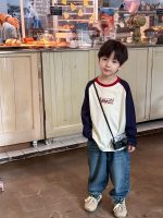【90-170】長袖Tシャツ 男の子 配色 英字プリント 韓国風 カジュアル - 画像 (14)