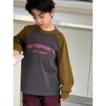【90-150】長袖Tシャツ 男の子 配色 ストリート レタリングプリント - 画像 (7)