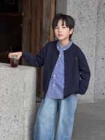 【100-170】カーディガン 男の子 刺繍 プレッピー風 韓国風 カジュアル - 画像 (30)