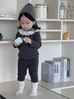【73-100】トップス ズボン フリル 折り襟 韓国風 女の子 - 画像 (6)