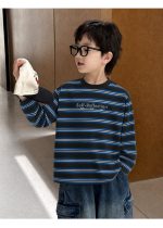 【100-160】長袖Tシャツ 男の子 カジュアル ボーダー柄 ゆったり - 画像 (8)