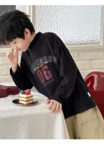 【100-160】長袖Tシャツ 男の子 アメカジ モックネック やわらか素材 - 画像 (15)