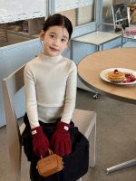 【100-170】インナー 女の子 無地 ニット スリム - 画像 (3)