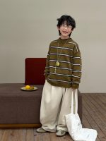 【90-160】セーター ストライブ 配色 カジュアル 合わせやすい 男の子 - 画像 (2)