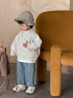 【73-110】アウター リバーシブル 無地/チェック柄 ハイネック 男の子 - 画像 (4)
