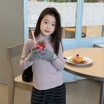 【100-170】インナーシャツ 女の子 ハーフタートルネック ストレッチで快適 - 画像 (12)