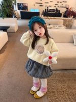 【80-140】トレーナーorスカート 女の子 裏起毛カートゥーン チェック柄 - 画像 (4)