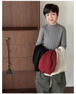 【90-160】ニットトップス 男の子 リブ編み 韓国風 あったか インナー - 画像 (12)
