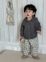 【73-110】カーディガン ズボン ニット フード付き 無地 男の子 - 画像 (6)