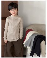 【90-160】ニットトップス 男の子 リブ編み 韓国風 あったか インナー - 画像 (17)