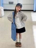 【100-170】シャツ 女の子 ストライプ カジュアル 韓国風 - 画像 (6)